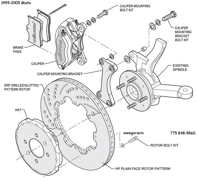 Wilwood Front Big Brake Kit fits 9505 Mazda Miata,SCCA,NASA, Miata,4