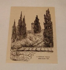 1887 magazine engraving ~ A TUSCAN VILLA, Tuscany, Italy