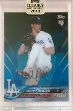 2018 Topps Clearly Authentic Blue Parallel 19/25 ~ Walker Buehler RC LA Dodgers
