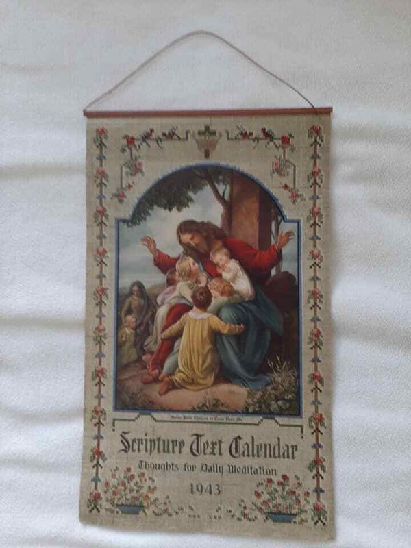 Vintage 1943 Scripture Text Calendar Bible Thoughts for Daily Meditation