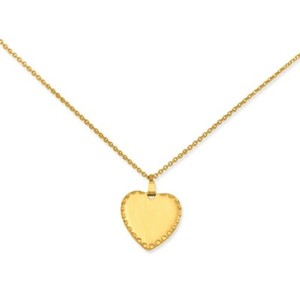 Authentic 18in Gold-plated Kelly Waters Polished Engraveable Heart Disc Necklace; 18 inch