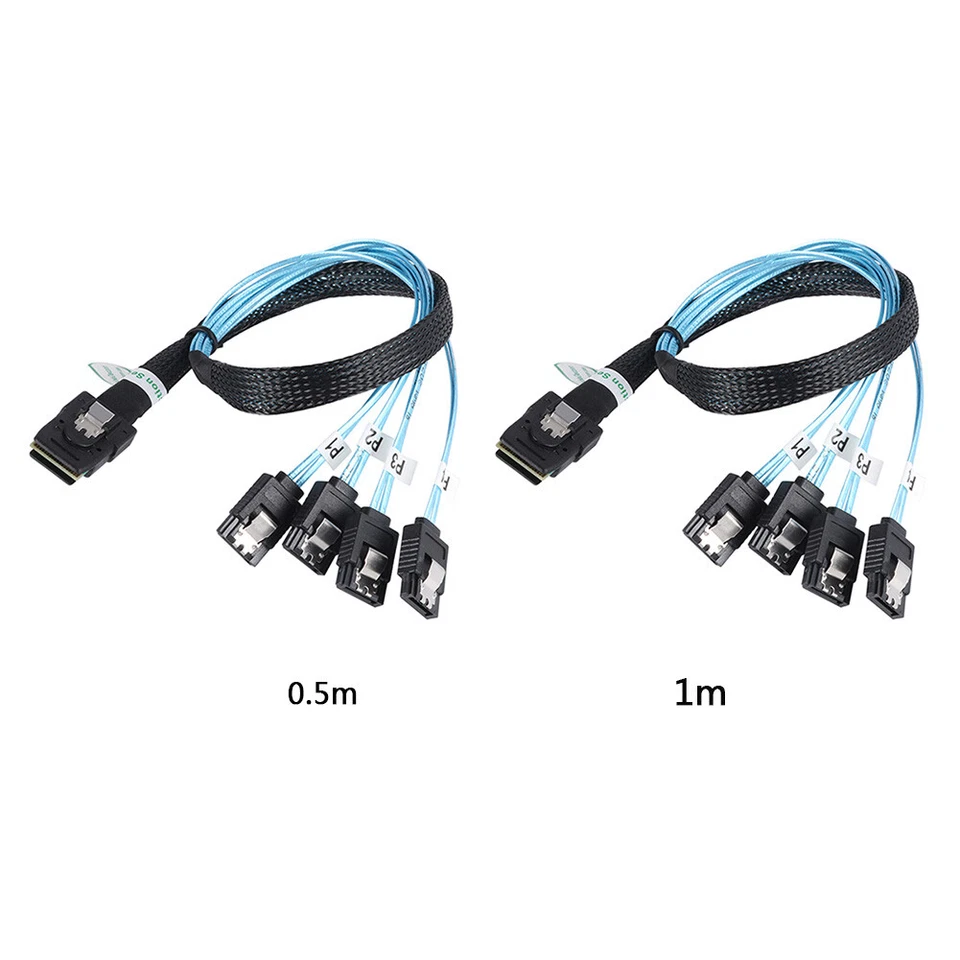 Internal Mini SAS SFF-8087 36P Male to 4 SATA 7P Female Forward Breakout Cable - Image 2 of 4