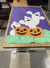 Large Outdoor Banner Halloween Scene Pumpkins And Ghosts Measures 40 By 27