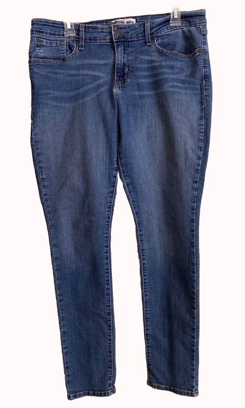Levi Strauss Signature Modern Skinny Blue Denim Jeans Women's Sz 14 L EUC