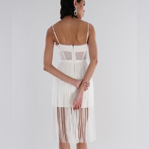 BCBGMAXAZRIA Corset Fringe-Hem Sheath Dress | eBay