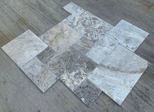 SILVER TRAVERTINE FRENCH VERSAILLES PATTERN  TILES 1/2"