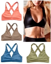 Victorias Secret Sport Sexy Shiny Plunge Wet Look Unlined Wireless Sports Bra