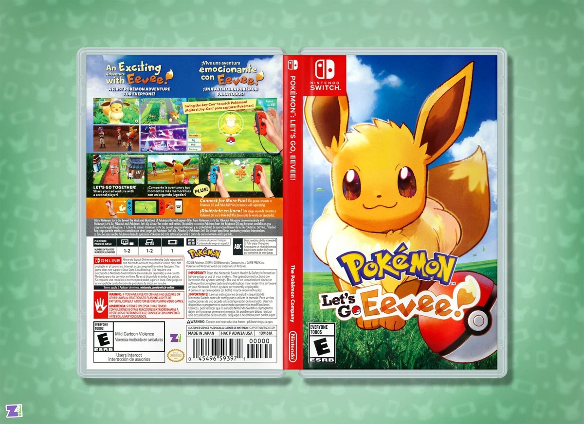 Pokémon Let's Go Eevee! COVER ART: Replacement Insert & Case for Nintendo  Switch | eBay