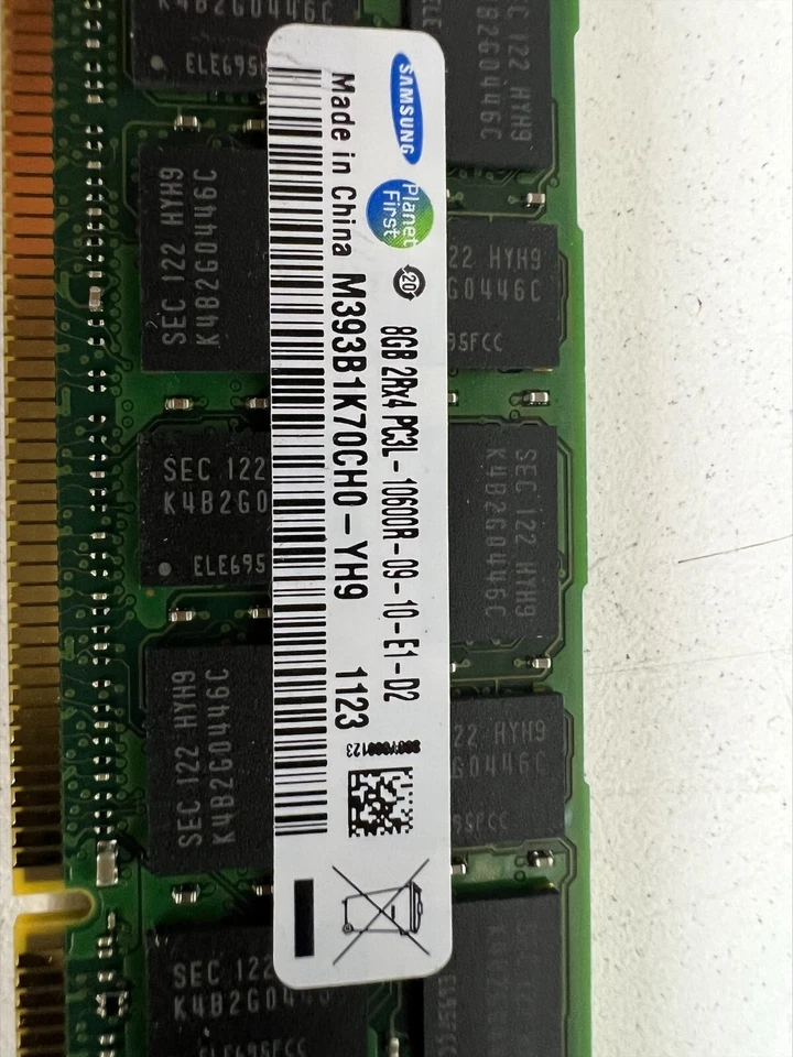 Lot -8x Cisco N01-M308GB2 15-12291-01 8GB 2Rx4 PC3L-10600R. REG RDIMM.  64GB - Image 3 of 4