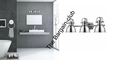 Golden Lighting Duncan 3 Light Bath Vanity Chrome Bath Light 3602-BA3 - Picture 1 of 5