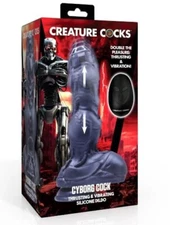XR Brands Creature Cocks Cyborg Cock Thrusting and Vibrating Dildo, New