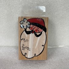 Stamp Craft Rubber Stamp To From Santa 440H43 Gift Tag 3" x 2.25" Wood-Mounted