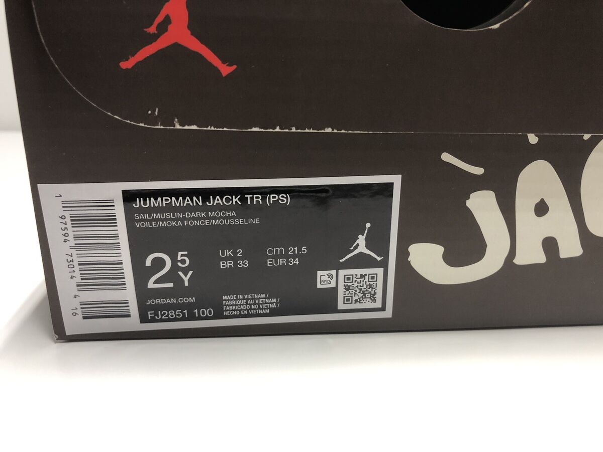 Travis Scott x Jordan Jumpman Jack TR PS Sail Size 2.5Y Travis Scott x Jordan Jumpman Jack TR PS Sail Size 2.5Y