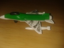Green/white plastic small fighter jet plane(D22)