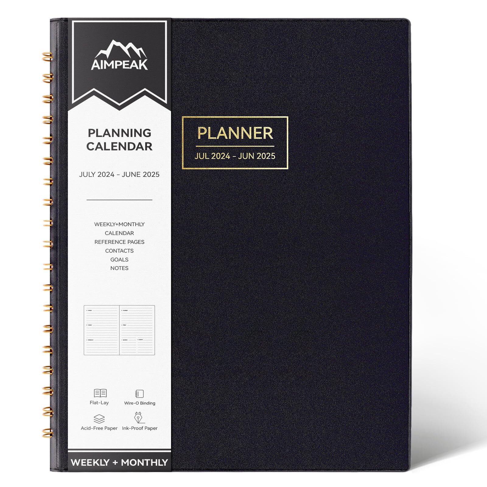 Planner 2024-2025 Weekly & Monthly Planner Jul.2024-Jun.2025 AIMPEAK Daily Pl...
