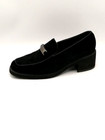 Hush Puppies Loafers Womens Black 9 Suede Walking Shoe Square Toe Comfort 54080