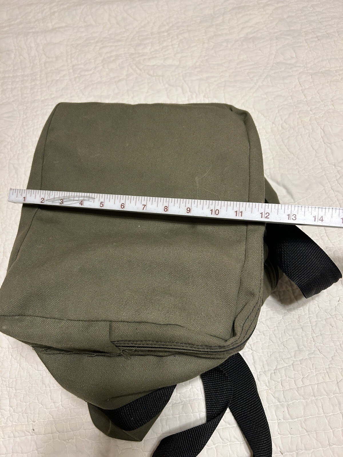 Vintage Camp Inn Large Green Duffle Bag Made In The USA Handles 12x24