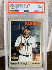 ⭐️ 2019 Topps Heritage Chrome Fernando Tatis #517 PSA 9 RC Rookie 🔥🔥Low POP