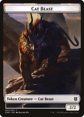 Cat Beast (003) // Insect (007) Foil Token Zendikar Rising ZNR MTG Magic