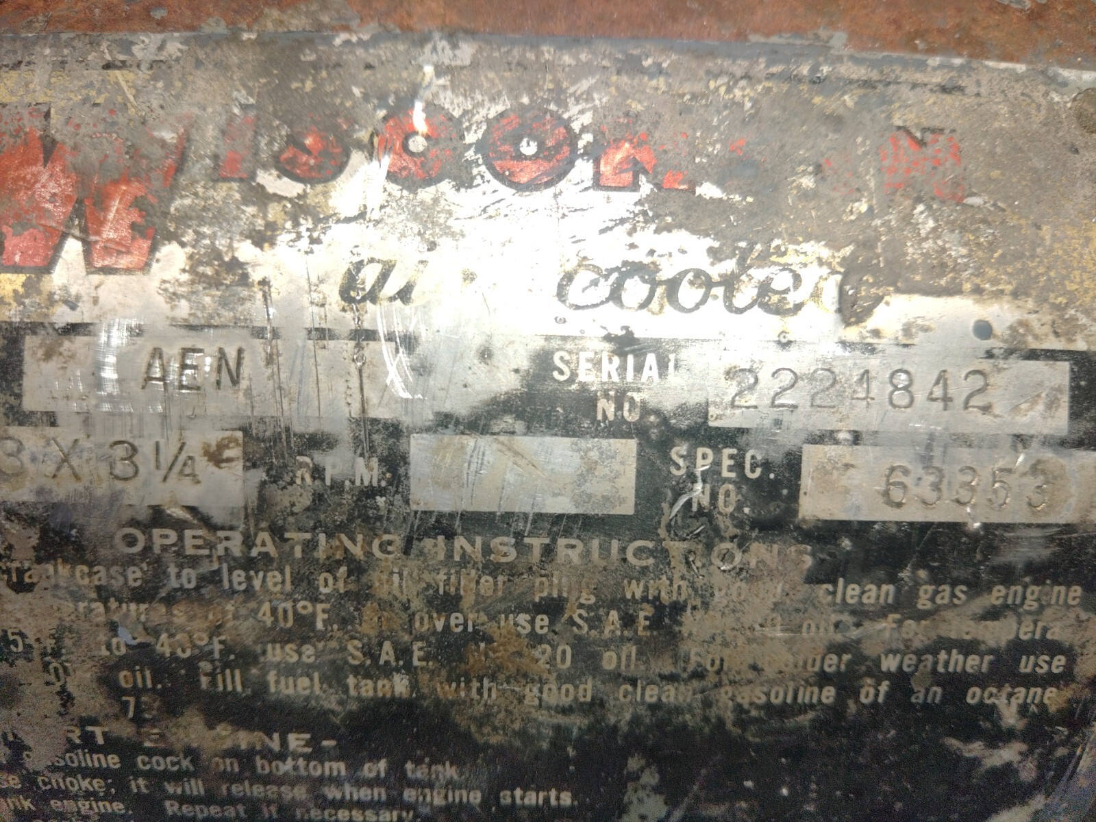 Wisconsin AEN Engine Air Shroud Very Straight eBay