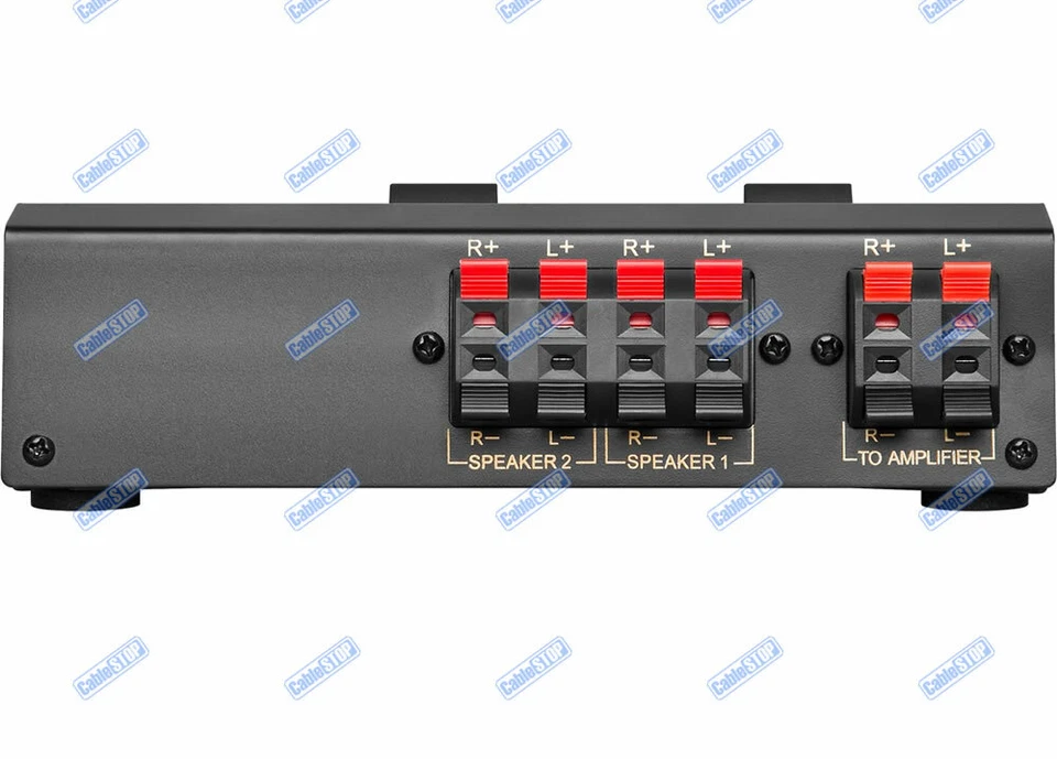 2 WAY SPEAKER SWITCH BOX AUDIO SPLITTER SELECTOR FOR 2 PAIRS OF AMP SPEAKER - Image 3 of 3