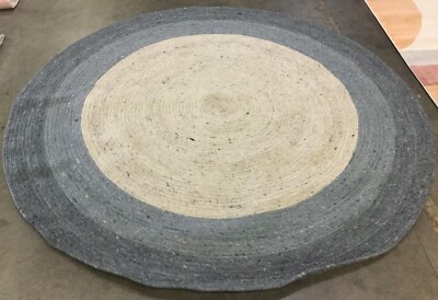 IVORY / BLUE 7' X 7' RD Broken Thread Rug, Reduced Price 1172663277 BRD903M-7R
