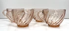 VTG Arcoroc France Pink Swirl Rosaline Depression Glass Mug Cup 8oz MCM Lot of 4