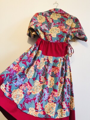 Vintage Laura Ashley zweiteiliges mehrfarbiges Blumenkleid Größe 8/10 UK
