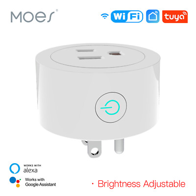 MOES WiFi Smart Power Dimmer Plug Switch Socket Outlet Alexa Google APP Control