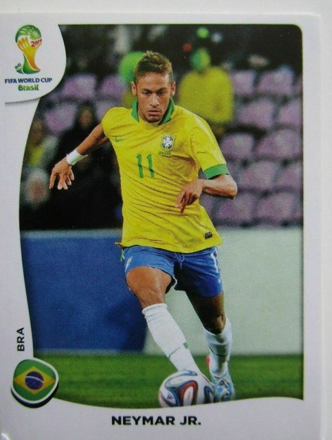 NEYMAR Jr Sticker # V11 Visa Panini FIFA World Cup Brasil 2014 Rookie