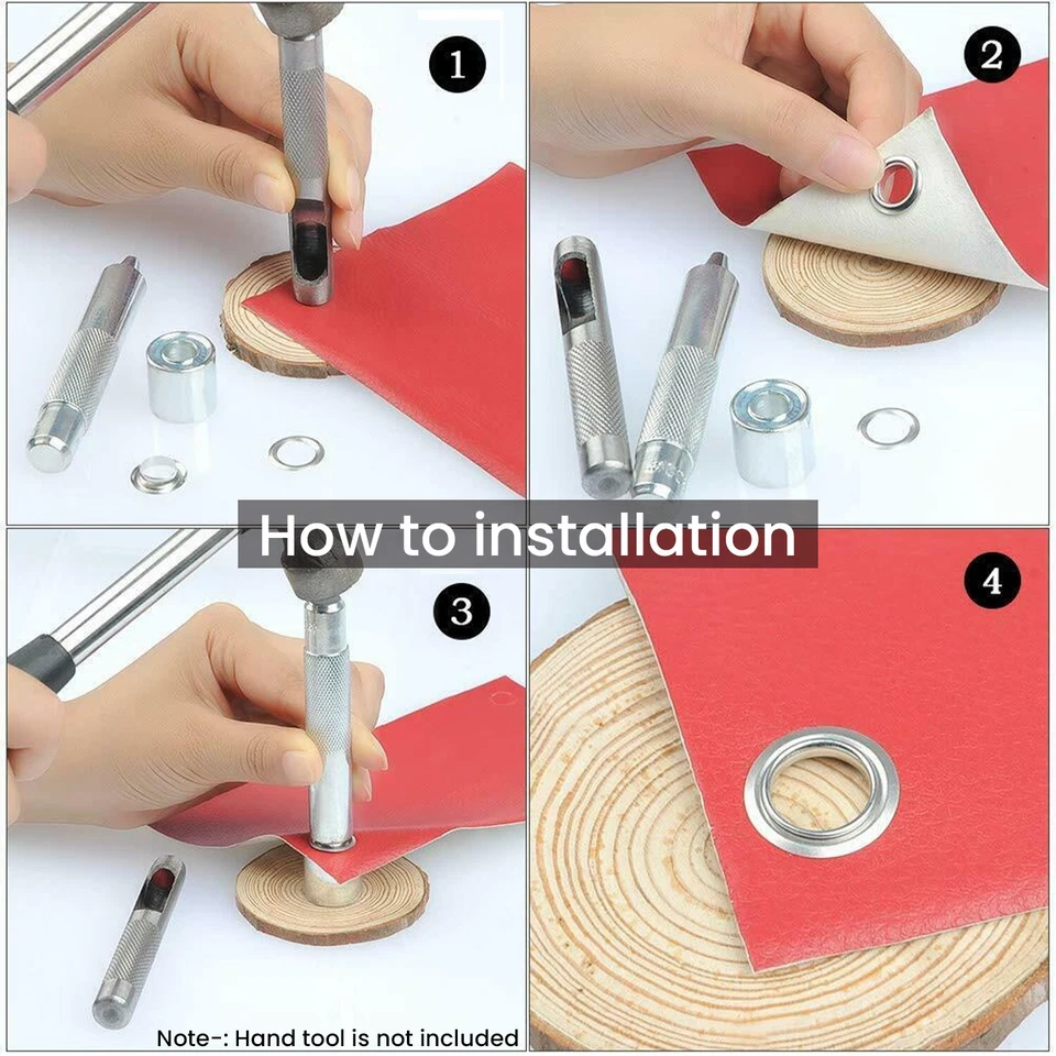 Occhielli In Metallo Con Rondelle 14mm-20mm Bronzo Oro Argento Nero - Immagine 2 di 2