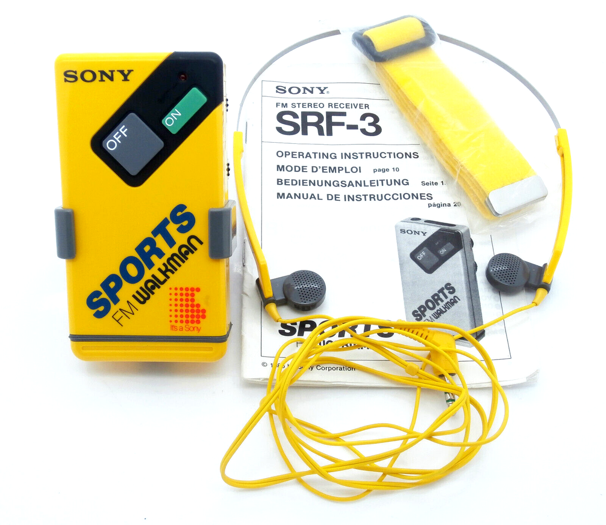 【希少】SONY SPORTS MDR-W15 イエロー 有線ヘッドフォン Sony MDR-W15 Sports Yellow In-Ear Headphones