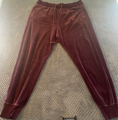 Puma Mens T7 Velour Jogger Track Pants Purple Zipper Pockets Soft  Comfortable