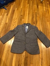 JCrew Crewcuts Thompson Blazer Suit Jacket Heather Linen Cotton Grey Boys Size 3