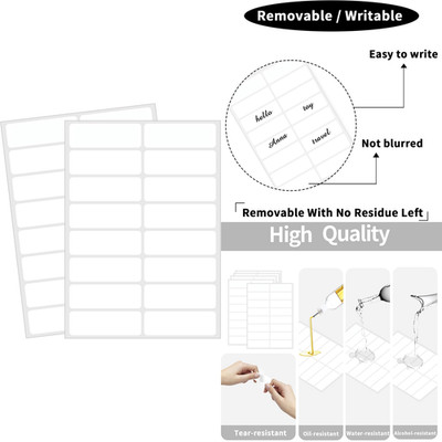 Blank Removable Labels, 1x3 Inch White Freezer Labels for Food Containers