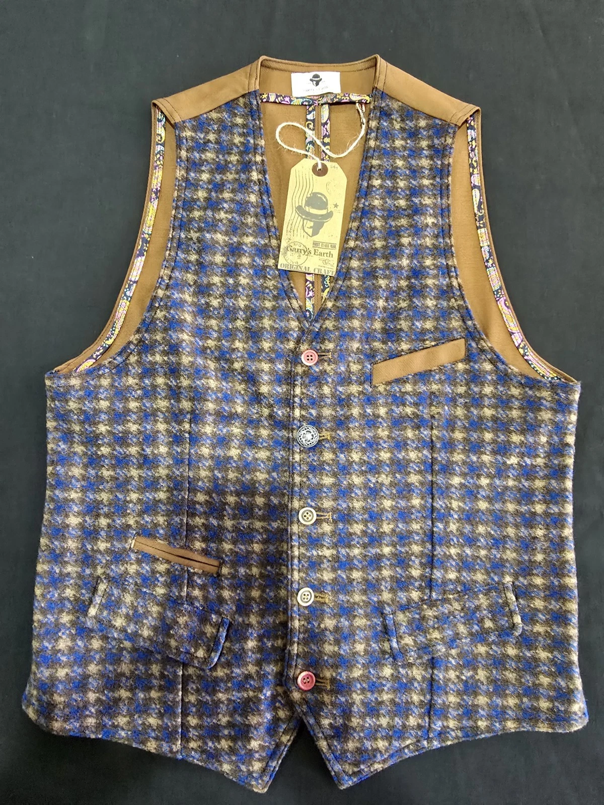 Garry's Earth Vest Handcrafted Made In Italy Size M Cod.14 image 1