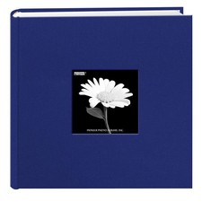Cobalt Blue Photo Album 4x6 200 Photos Fabric Cover Memo Area Bi-Directional ...