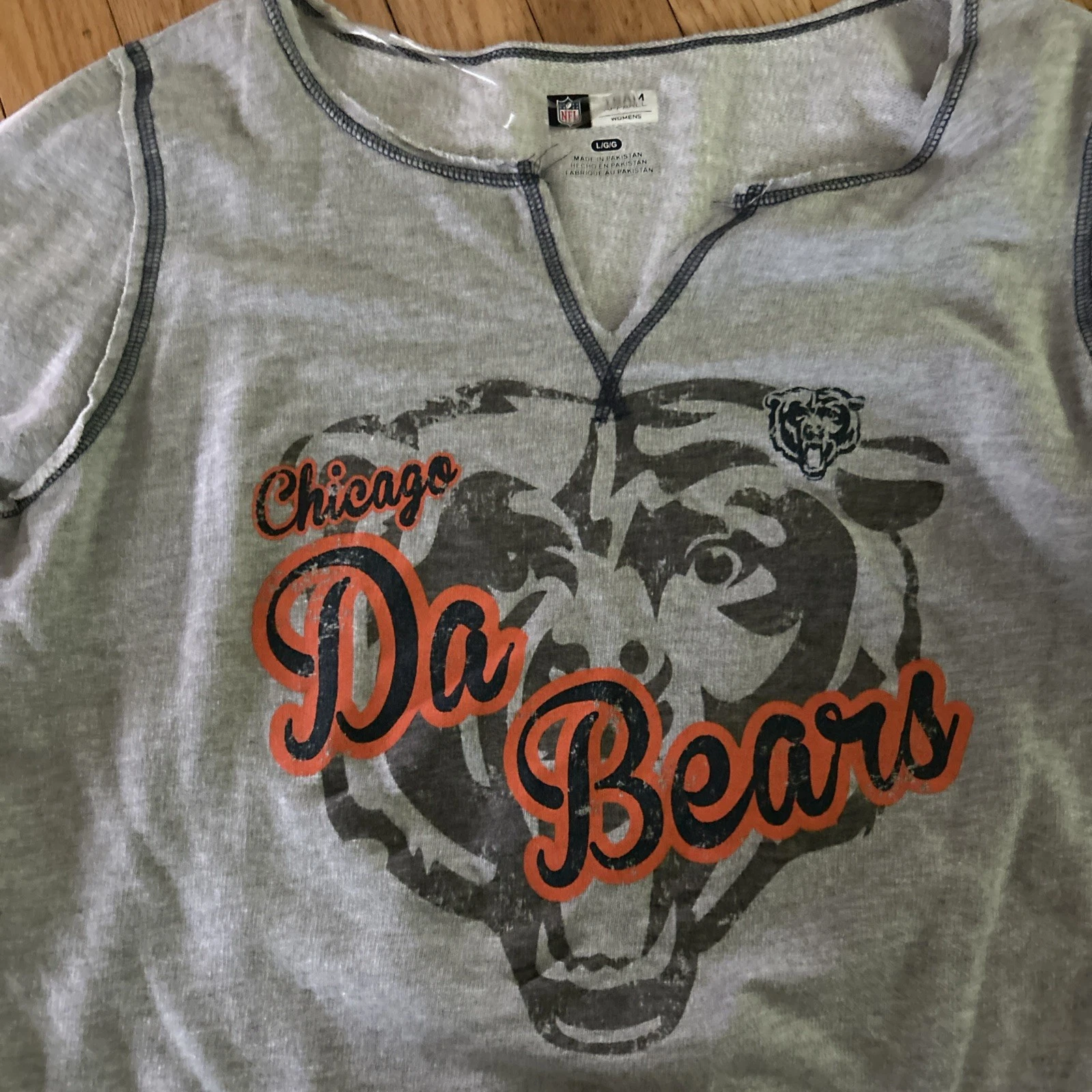 VETEMENTS NFL Team Apparel "Chicago DA BEARS" Pullover Felpa (Grigio) Donna Large