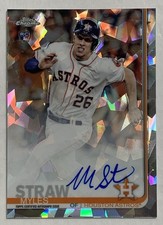 2019 Topps Chrome Sapphire Edition Myles Straw #CSA-MS Rookie Auto
