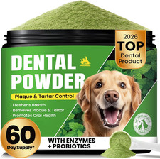 Dog Teeth Cleaning Powder, Dog Dental Powder and Cats Breath Freshener, Plaque o