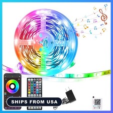 LED Strip Lights RGB Color Changing 50FT App Remote Control Music Sync Bedroom D