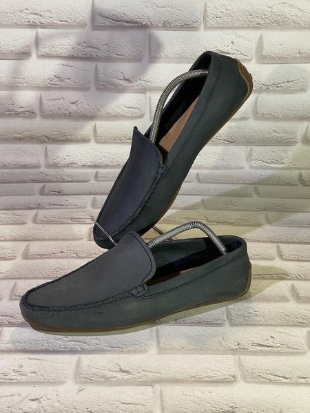 Men Clarks Loafers Navy Leather 44