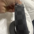 Louis Vuitton Men’s Black/Gray Damier Check Dress Belt w/ LV Logo Buckle — photo 5