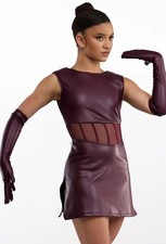 Dance Pre-Owned Costume Large Adult Burgundy Weissman 18443 Jazz Contemporary