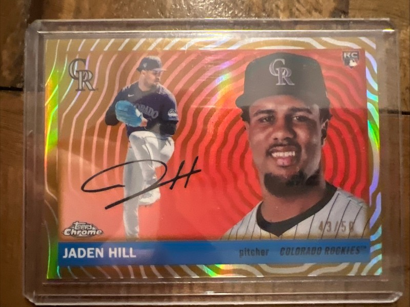 2025 Topps Chrome Platinum Jaden Hill Gold Refractor 43/50