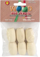 Pepperell Oval Wood Beads 32mmX22mm 6/Pkg-Natural - PWB3222-03