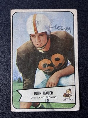 1954 Bowman Football #84 John Bauer Cleveland Browns Rookie RC