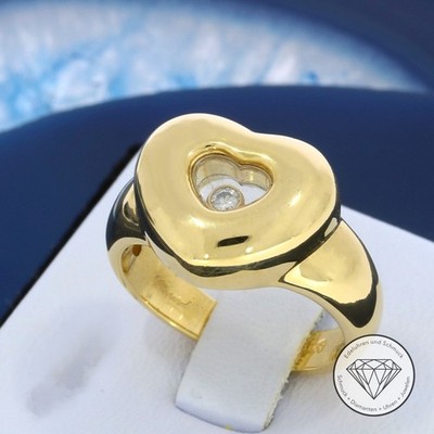 Original Chopard Happy Diamonds Brillant Ring 750 / 18k Gelb Gold Gr. 52,5 xxyy