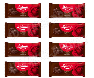 Laima Lukss Dark Chocolate 8 Bars - Premium 52% Cocoa Latvian Chocolate
