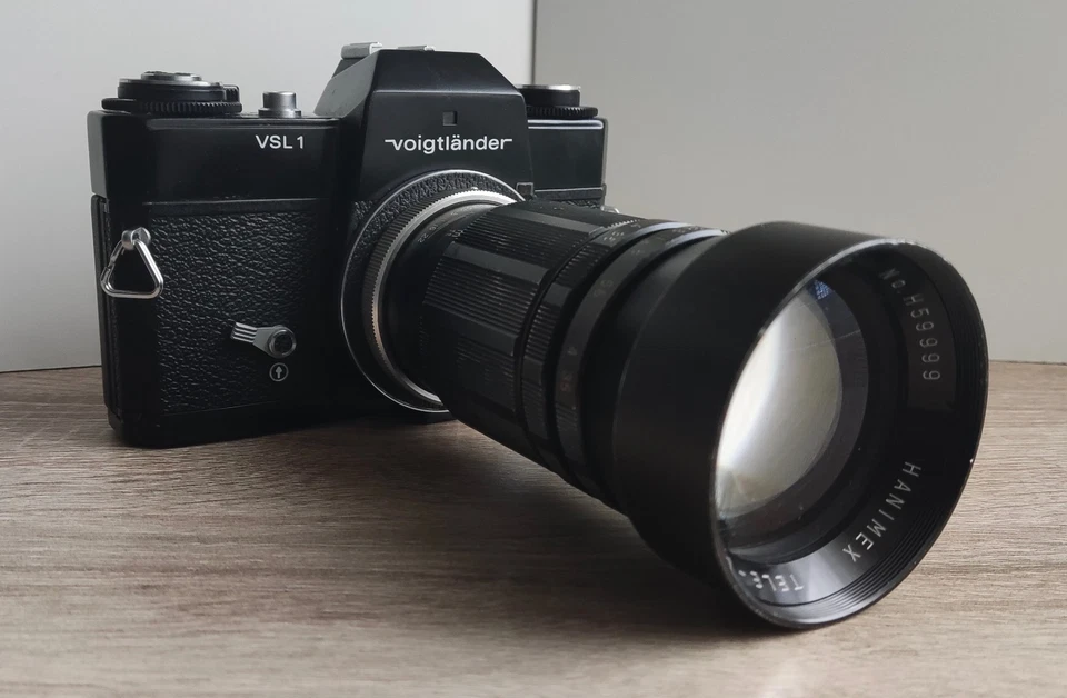 Used vintage Voigtlander VSL 1 camera with Hanimex 1:3.5 f/180mm telephoto len - Image 2 of 4